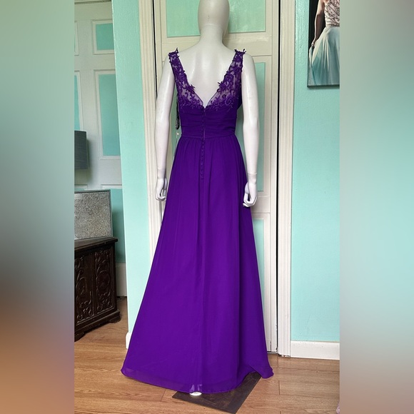 12 Alfred Angelo Regency Royal Purple Bridesmaid Dress Mother Bride Groom Gown - Picture 3 of 3